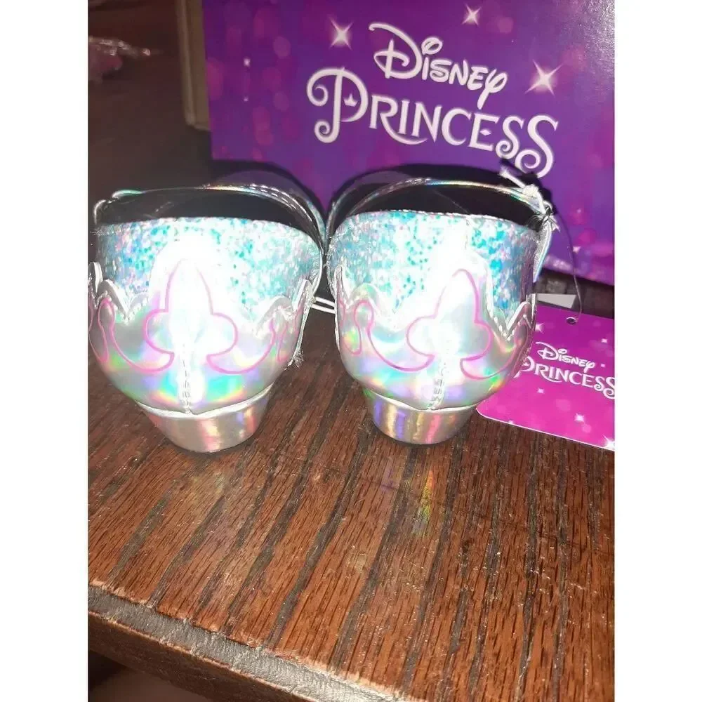 New Size 7 Disney Princess Silver Holigraphic Princess Ballet Dress Shoes NWT